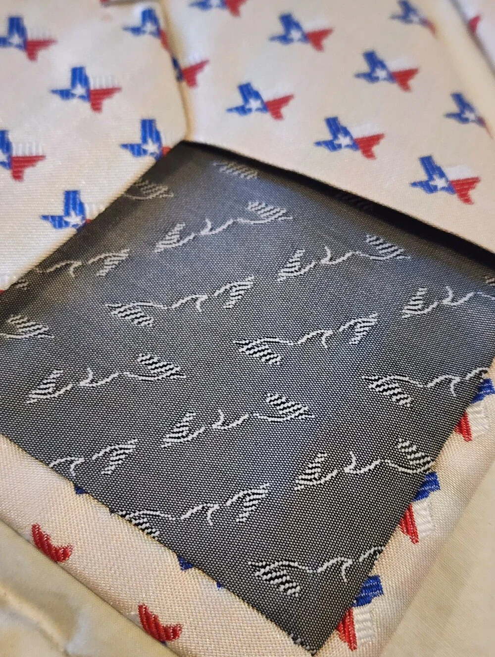 Mens Pure Silk Texas Pattern Neck Tie By Eagles Wings
